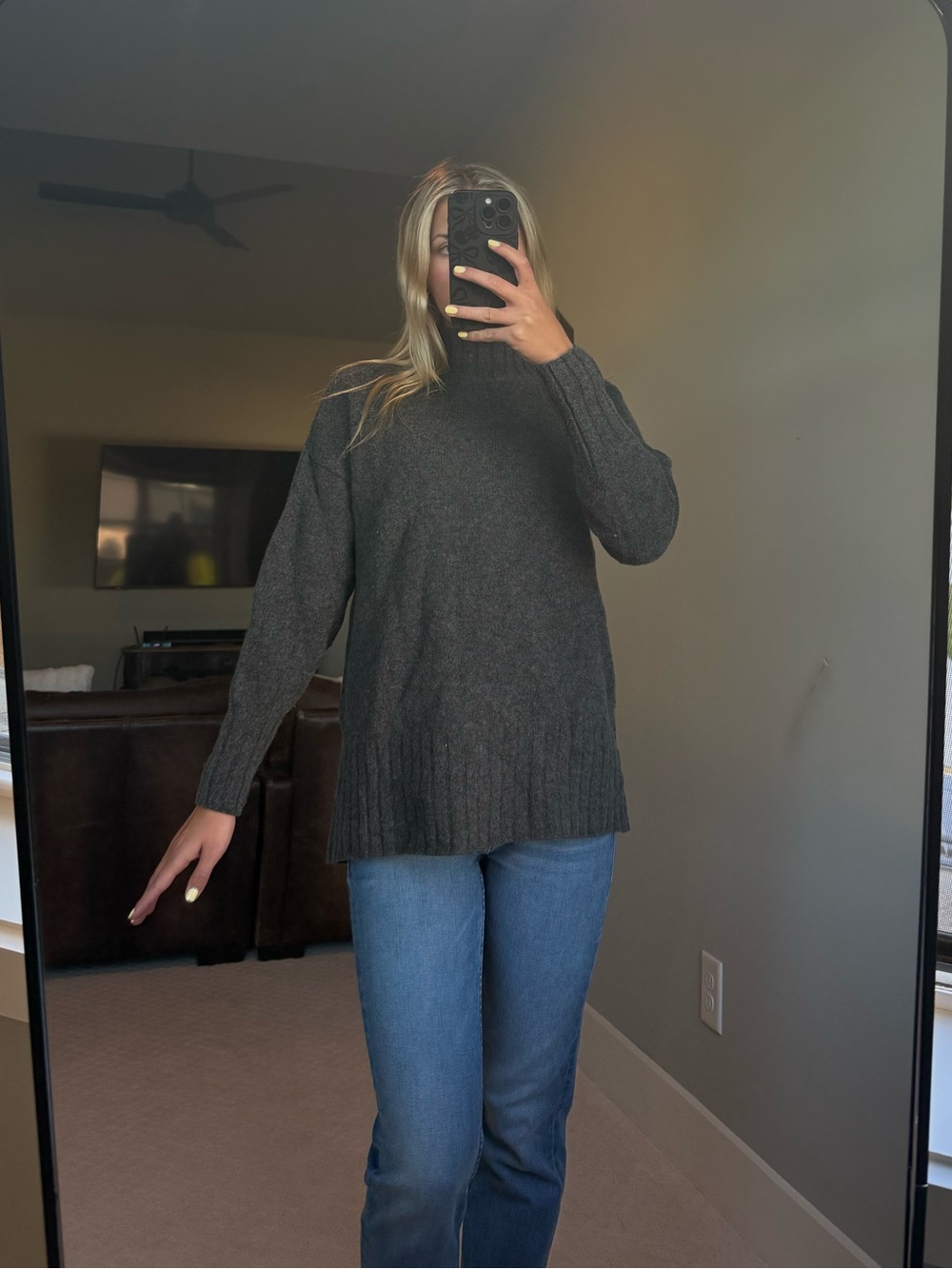 Sweaty Betty Dark Gray Ribbed Turtleneck Sweater